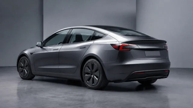 2023 Tesla Model 3 rear three-quarter view